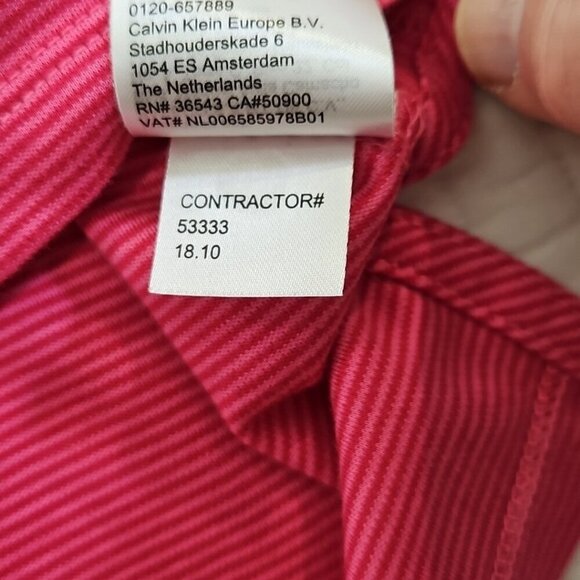 Calvin Klein The Liquid Touch Polo Men's Medium Pink Red Stripe EUC LN Tennis - Picture 9 of 16